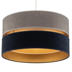 Hængelampe Duo marineblå/grå/guld Ø40cm 1flammig