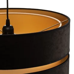 Hængelampe Duo, sort/guld, Ø40cm, 1 lyskilde