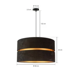 Hængelampe Duo, sort/guld, Ø40cm, 1 lyskilde