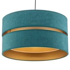 Hængelampe Duo, turkis/guld, Ø40cm, 1 lyskilde