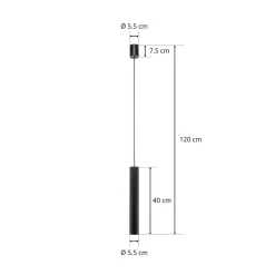 Hængelampe Eye, 1 lyskilde, sort, skærmhøjde 40 cm