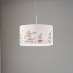 Hængelampe Ferdi Kids, tekstil, hvid, farvet