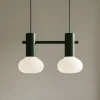 Hængelampe Flo, grøn, 2 lyskilder, glas