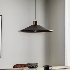 Hængelampe Garret I i mørkebrun/kobber Ø 50 cm