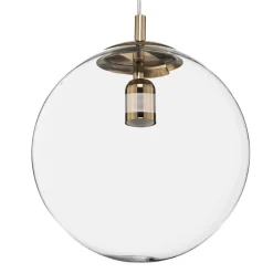 Hængelampe 562, glas klar, kappe/baldakin guld