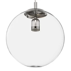 Hængelampe 562, glas klar, kappe/baldakin krom