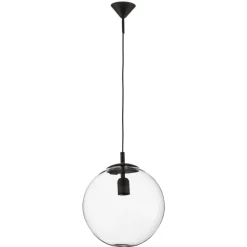 Hængelampe 562, glas klar, kappe/baldakin sort