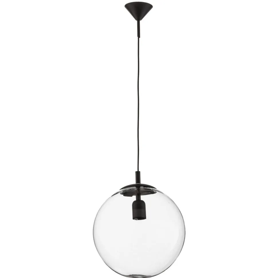 Hængelampe 562, glas klar, kappe/baldakin sort