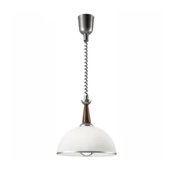 Hængelampe Ilsa, hvid/sølv, Ø 30 cm, højdejusterbar