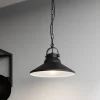 Hængelampe Iron, sort/hvid