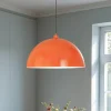 Hængelampe Kure, orange, metal, Ø 60 cm, E27
