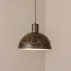 Hængelampe Kure, sort-brun, metal, Ø 30 cm, E27