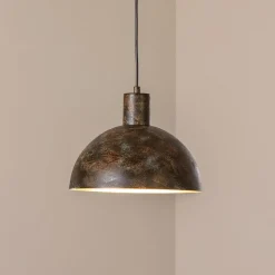 Hængelampe Kure, sort-brun, metal, Ø 30 cm, E27