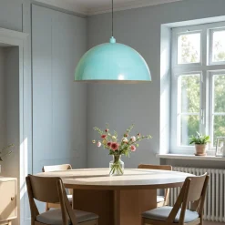Hængelampe Kure, turkis, metal, Ø 60 cm, E27