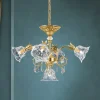 Hængelampe La Boheme, guld, 5 lyskilder, krystalglas