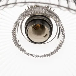 Hængelampe Leana, glas klar, 1 lyskilde, gammel messing