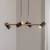 Hængelampe Lume sort/guld antik længde 66 cm 4 lyskilder metal