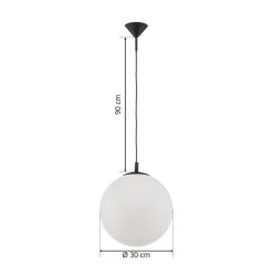 Hængelampe 562, mat glas, kappe/baldakin sort