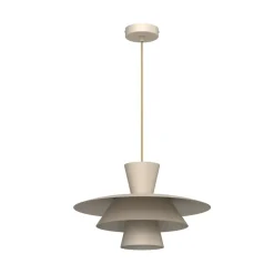 Hængelampe Plato, beige, metal, Ø 38 cm, E27