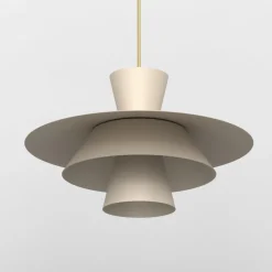 Hængelampe Plato, beige, metal, Ø 38 cm, E27