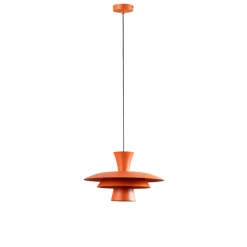 Hængelampe Plato, orange, metal, Ø 38 cm, E27