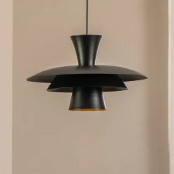 Hængelampe Plato, sort, metal, Ø 38 cm, E27