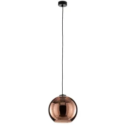 Hængelampe Polaris, spejlet glas, kobber