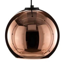 Hængelampe Polaris, spejlet glas, kobber