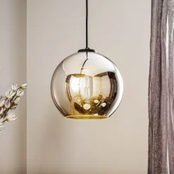 Hængelampe Polaris, spejlglas, krom
