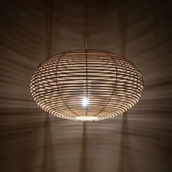 Hængelampe RATTAN, Ø 60 cm, naturbrun, rattan, E27