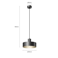 Hængelampe Rif i metal, sort, Ø 25 cm