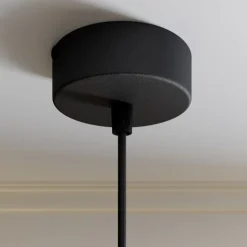 Hængelampe Rif i metal, sort, Ø 15 cm