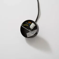 Hængelampe Rif i metal, sort, Ø 15 cm