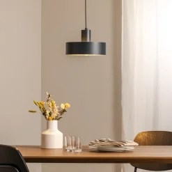 Hængelampe Rif M, antracit, 1 lyskilde, Ø 25 cm, stål