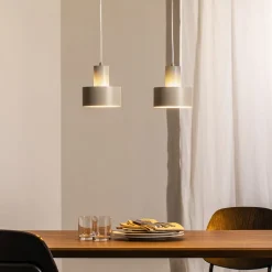 Hængelampe Rif 2, taupe 2 lyskilder, lineær, stål