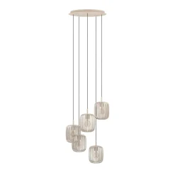 Hængelampe Romazzina, sandfarvet, stål, Ø 50 cm, 5 lyskilder.