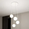 Hængelampe Royal, 4 lyskilder, opal hvid/hvid, glas, E14