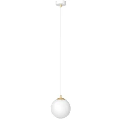 Hængelampe Royal, opal hvid/hvid, glas, E14