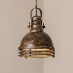 Hængelampe Saglam, 1 lyskilde, antik messing, Ø 30 cm, metal