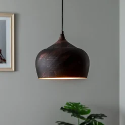Hængelampe Saglam 3761 1 lyskilde Ø28cm kobber/guld