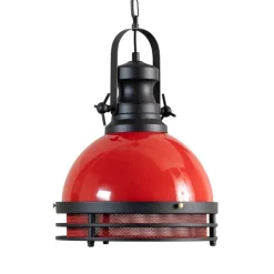 Hængelampe Saglam 3762, rød/sort, jern, Ø 32 cm