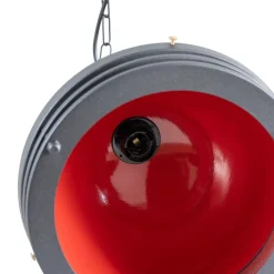 Hængelampe Saglam 3762, rød/sort, jern, Ø 32 cm