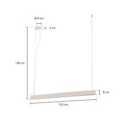 Hængelampe Soft hvid 125 cm