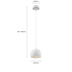 Hængelampe Sool, hvid, Ø 15 cm, metal