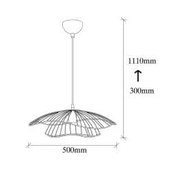 Hængelampe Tel 6501 Ø50cm kobber