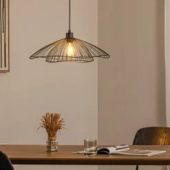 Hængelampe Tel, sort, metal, Ø 50 cm, metal