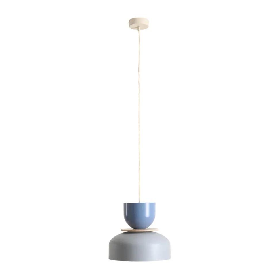 Hængelampe Uto, grå/blå, Ø 30 cm, metal
