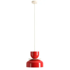 Hængelampe Uto, rød, Ø 30 cm, metal