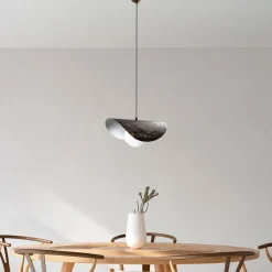 Hængelampe Vatoz, 1 lyskilde, sort, Ø 40 cm, metal/glas