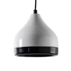 Hængelampe Yildo 6868, hvid/sort, metal, 1 lyskilde